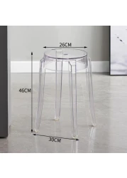 Jeffcoco Plastic Stool Transparent Color Acrylic Dining Chair Crystal Stool Home Chair Creative Stool (45CM 1 pcs)