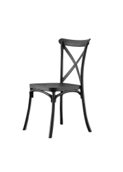 Jeffcoco Furniture stackable chair Injection processing Fixed leg plastic leisure chair outdoor/indoor outside/inside Patio/Garden chair Water/sun proof Dining chair (black 1pc)