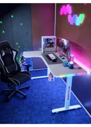 MAF L-220-160 Gaming Table Spacious Gaming Desk &amp; Computer Table for Setup