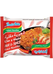 Indomie Hot and Spicy with Seasoning Powder and Sauce Instant Fried Noodles, 80g Pack of 5