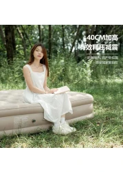 مرتبة هوائية قابلة للنفخ تلقائيًا مع مضخة مدمجة - تصميم مقاوم للتسرب عالي التحمل، تحكم بلمسة واحدة، مرتبة هوائية قابلة للنفخ بارتفاع مزدوج