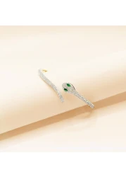 سوار عصري للنساء من JANNAH | سوار بتصميم ثعبان بعيون خضراء من أحجار الراين