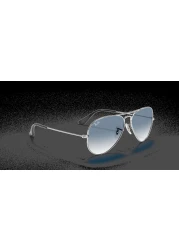 Ray- Ban Unisex Full Rim Aviator Gradient Metal Silver Sunglasses RB3025-003/3F-55