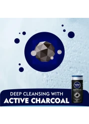 NIVEA MEN 3in1 Shower Gel Body Wash Active Clean Charcoal Woody Scent 250ml