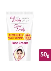 جلو أند لوفلي كريم الوجه بعامل حماية من الشمس SPF 30 50غرام - أبيض