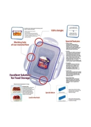 Lock &amp; LockClassic Rectangular Food Container Clear/Blue 800ml