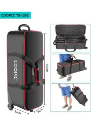 COOPIC TB-100 Durable Photo Studio Equipment Carry Bag, 103cmx34cmx31cm Carrying Trolley Case, Padded Compartment Wheel Handle Trolly for Light Stand Tripod Strobe Light Umbrella Photo Studio