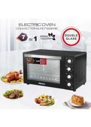 Nobel 7 In 1, 120 Liters Electric Oven With 4 Control Knobs, And Double Glass, 70-250&deg; AdjustableTemperature Control, 120 Min Timer With Bell Ring, 2 M Shape Heating Elements, 2800W NEO135PRO Black