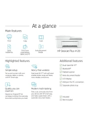 إتش بي ديسك جت إنك بلس 4120 طابعة الكل-في-واحد لاسلكية للطبع والنسخ والمسح الضوئي وإرسال الفاكس من الأجهزة المحمولة - أبيض