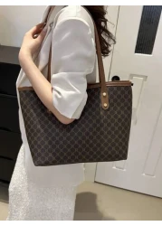 Fashionable Geometric Pattern Foldable Tote Bag With Large Capacity Mini Wallet Included Suitable For Girls And Women For Shopping Commuting And Holiday Travel Old Money Style Women BagSchool Bag