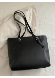 حقيبة ذات سعة كبيرة للنساء للموسم الخريف والشتاء، لون جديد 2024 ، بسيطة ومتنوعة الاستخدام، حقيبة كتف، حقيبة طلا