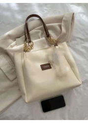 حقيبة كتف صغيرة بتزيين رقعة حرفية، حقيبة مدرسية، سعة كبيرة، محمولة، للفتيات المراهقات والنساء طلاب الجامعة،