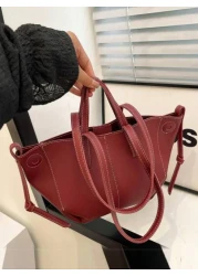 New Casual Minimalist Fashion Versatile Large Capacity Tote Handbag With Shoulder Strap