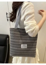 حقيبة كاجوال/عمل بطراز كوري كلاسيكي للنساء ، حقيبة كتف من القماش الكانفاس عصرية موضة 2025 الجديدة