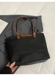 1 Piece Simple And Versatile Casual Versatile Solid Color Large Zipper Large Capacity Shoulder Tote Bag For Women Can Be Worn Cross Body Suitable For Shopping Vacation Work And Commuting Women s Fashi