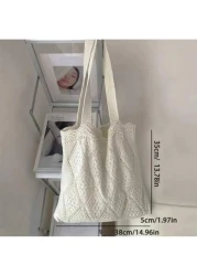 حقيبة ظهر مضلعة محبوكة بالكروشيه باللون القطعي، أسلوب للعطلات