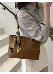 New Stylish Luxury Solid Color High End Versatile Women s One Shoulder Tote Bag