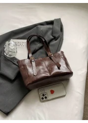 Minimal Style Large Capacity Underarm Tote Bag For Commuting