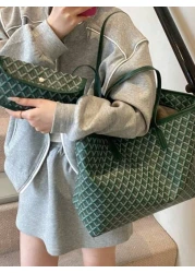 2pcs Set 2025 New Fashion Patchwork Tote Bag Large Capacity Travel Bag Shopping Bag Suitable For Women Daily Use Back To School Students Vacation Holiday Date Gift