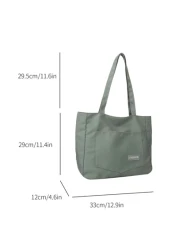 Minimalist Shoulder Bag Solid Color Casual Commute Tote Bag School Bag Back To School Backpack Large Capacity Laptop Compartment Portable Classic Casual Suitable For Teen Girls Women College Students
