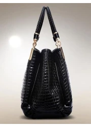 حقيبة كتف مبطنة وأنيقة عصرية، مزخرفة بطبعة التمساح المعلب ، هدية عيد الأم مناسبة للمراهقات والنساء والطالبات