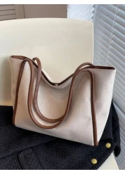 1 قطعة شنطة ظهر للنساء بتصميم الكتل اللونية ، تصميم فسيح ،موضة للتنقل والمدرسة والمكتب والاستخدام اليومي، منا