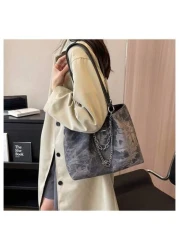 Women Ombre Color Tote Bag Unique Design Shoulder Bag For Work School Commuting Large Capacity