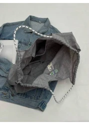 2025 New Women Large Capacity Commuter Tote Bag Unique Design Casual Shoulder Bag Fashionable Handbag With Comfortable Nylon Fabric Contrast Color Spacious Suitable For Autumn Winter