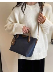 حقيبة يد نسائية عصرية ، حقيبة تسوق كبيرة السعة بشكل كعكة, حقيبة كتف موضة باللون الأزرق