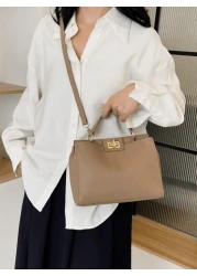 Fashionable And Simple Solid Color Small Square Bag For Women Shoulder Crossbody Handbag