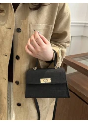 Mini Twist Lock Flap Square Bag Solid Color Mini Handbag Retro Simple Crossbody Bag Women s Luxury Top Handle Flap Purse