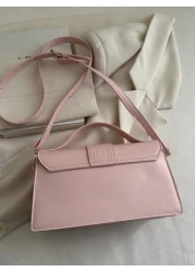 Premium Sense Pu Flap Solid Colour Handbag Square Bag Simple Commuter Crossbody Bag Small Capacity Texture Three Dimensional Handbag Suitable For Shopping Purse Students Young Women Office Women Perfe