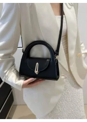 1 Pc Minimalist Retro Mini Handbag Square Bag Hardware Lock Buckle Decoration Flap Opening Shoulder Strap Adjustable Lightweight Crossbody Bag Suitable For Women s Daily Casual Use