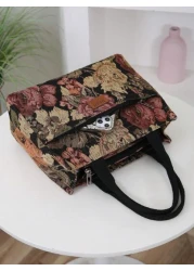 New Arrival Thickened Knitted Jacquard Fabric Handbag Tote Bag Work Shopping Carryall Mother s Outdoor Organizer Cloth Bag Women Handbag