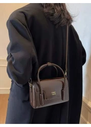 New Autumn And Winter Solid Color Handbag Niche Design Fashionable Letter Versatile Crossbody Bag Classic Atmospheric Adjustable Shoulder Strap Shoulder Bag Suitable For Dating Going Out Shopping And