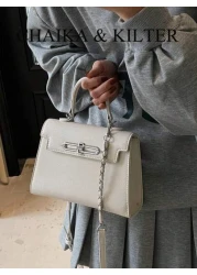 1pc CHAIKA KILTER Women Fashion Personality PU Tote Bag Metal Twist Lock Closure Single Top Handle Detachable Adjustable Shoulder Strap For Shoulder Crossbody Wear Suitable For Daily Outing