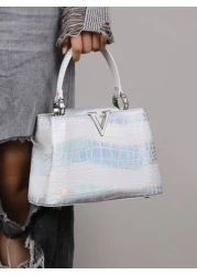 Luxury Lady Handbag 2025 Fashionable High End Women s Handbag Himalayan Rainbow Gradient Snake Skin Pattern Handbag Tote Shoulder Bag Ideal Gift