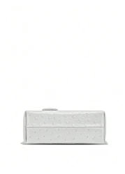 1pc PU Material Stone Ostrich Snake Skin Pattern Simple Elegant Women s Handbag Makeup Bag