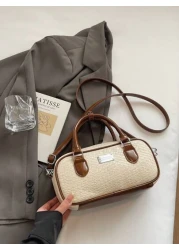 حقيبة بوسطن من الجلد اللين، حقيبة يد أمومة واسعة السعة مع تميمة دمية فاخرة، حقيبة كتف متعددة الاستخدامات للتن