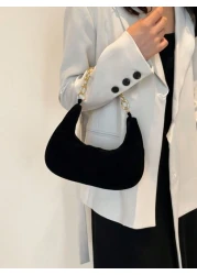 حقيبة مقبض معدنية سلسلة ذات نمط صلب أنيق، حقيبة كلاتش كاجوال متعددة الوظائف بتصميم مطفي رجعي للنساء