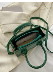 Mini Crocodile Embossed Square Bag