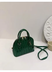 حقيبة يد محبوكة ومزينة بذوق، على شكل صدف بحرية وعشب محبوك وديكور شبكي جذاب للنساء،حقيبة كتف مثالية. مصنوعة من