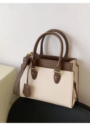 BELLEBORG حقيبة مستطيلة اللون بتفاصيل حرفية ، خفيفة الوزن ، كاجوال للمكتب، للطالبات الجامعيات ، الموظفين الجدد وم