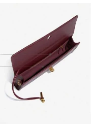 Burgundy Bag Cherry Red Envelope Wine Red Envelope Upscale New Handbag European And American Fashion Crocodile Flip Hand Organ Bag Dinner Bag Shoulder Bag Messenger Bag
