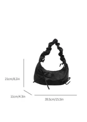 Cross Border Korean Style Elegant Ruffle Cloud Bow Handbag With Chain Shoulder Strap New Fashion Ruffle Underarm Bag