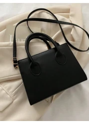 Women s Stylish Small Square Bag With Stone Texture Double Handles Embossed Crocodile Pattern Adjustable Shoulder Strap Suitable For Leisure Travel Shopping Lightweight Business Casual Style For Teen