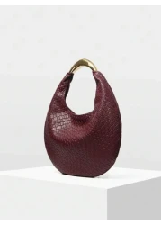 MOTF PREMIUM حقيبة نسائية مقطعية أنيقة ذات ملمس ناعم دائري الشكل للارتداء في الشارع، مناسبة لعيد الحبرمضان