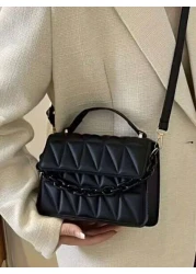 2024 New Fashion Shoulder Diagonal Package Simple Diamond Grid Popular Handbag With Detachable Strap