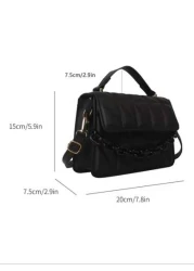 حقيبة منقوشة ذات سلسلة صغيرة للنساء