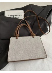 Simple Commuter Bag Color Block Handbag For Women New Fashion Large Capacity Shoulder Messenger Bag Stylish Best Mothers Day Gifts Women